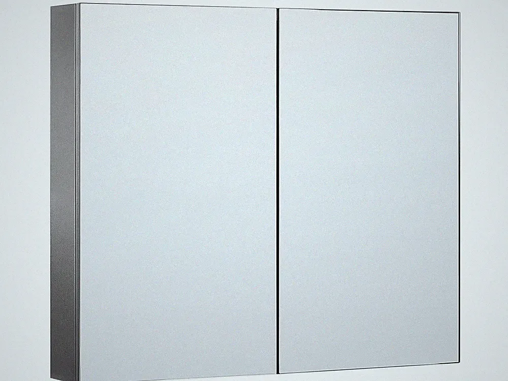 Moderner Bad Spiegelschrank schwarz rechteckig 80x70 cm 1 türig Navarra