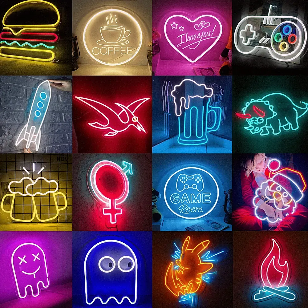 Neon LED Schild USB Licht Wand Deko Leuchte Gaming Setup Streamer Beleuchtung