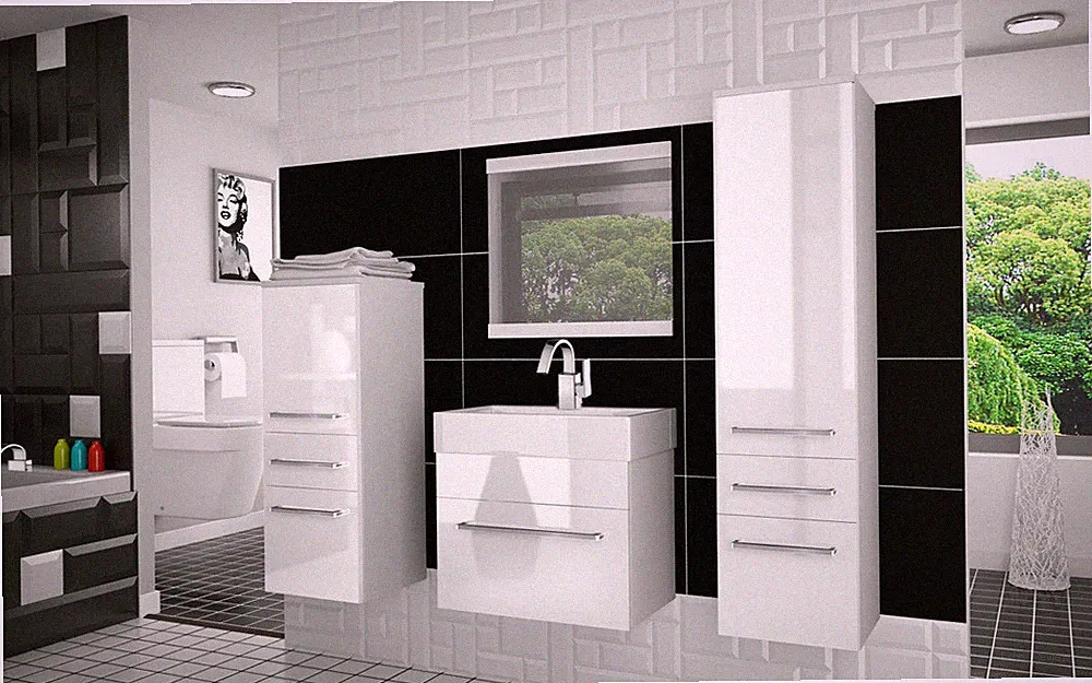 NEU Design Badmöbel Set MONO IV 50 cm mit Waschbecken/verschiedene Farben