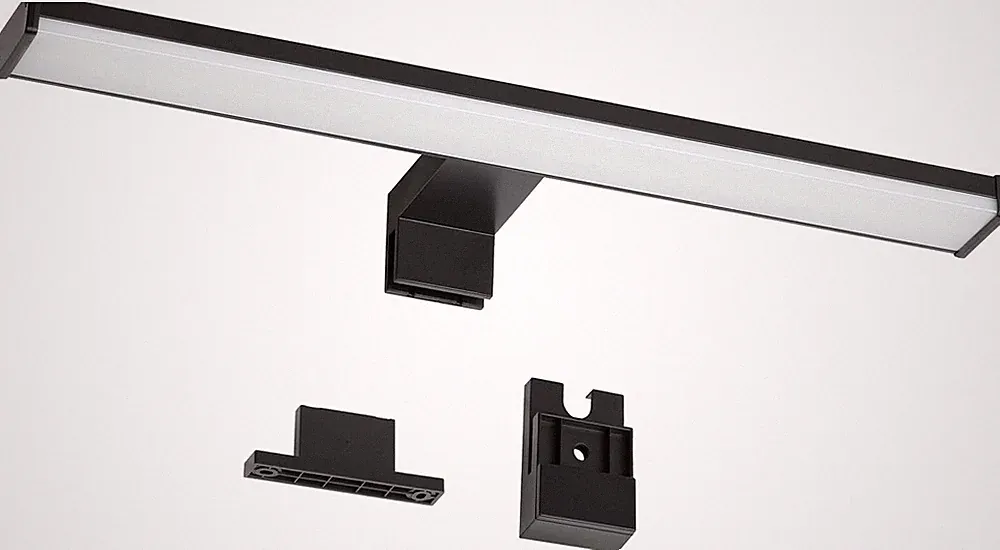 Oktaplex Bali LED Spiegelleuchte Bad Schwarz 40cm 3in1 Badlampe 230V IP44 | 8W