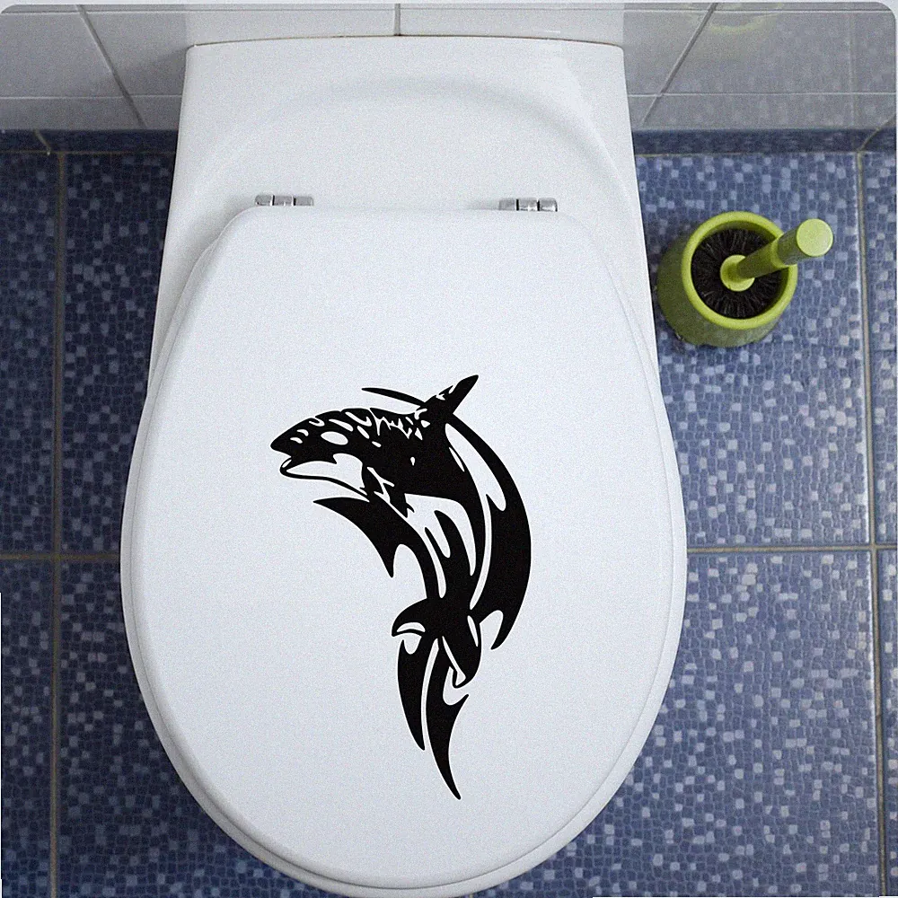 Orca Aufkleber für WC Deckel Wandtattoo Sticker Wal Fisch Bad Toilette TDA013