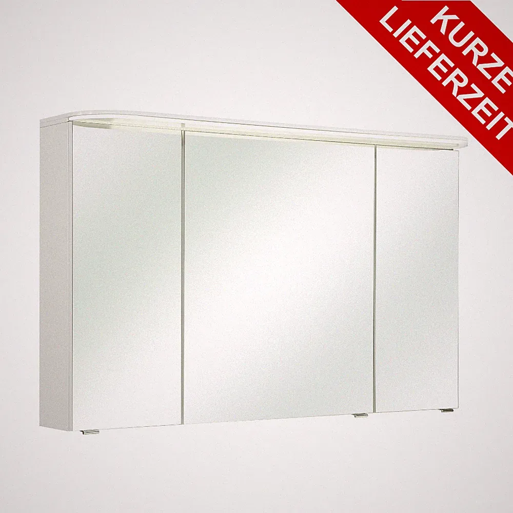 PELIPAL Balto Sprint Bad Möbel, Spiegelschrank, LED, Weiß Glanz 120 cm