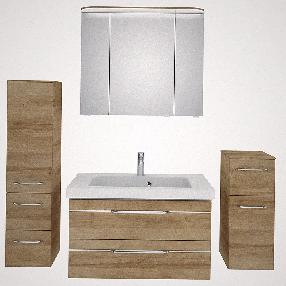 Pelipal Balto Sprint Komplett-Set Waschtischunterschrank Spiegelschrank...