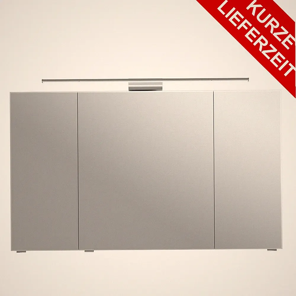 PELIPAL Solitaire 6005 Sprint Bad Möbel, Spiegelschrank LED Weiß Glanz 120 cm