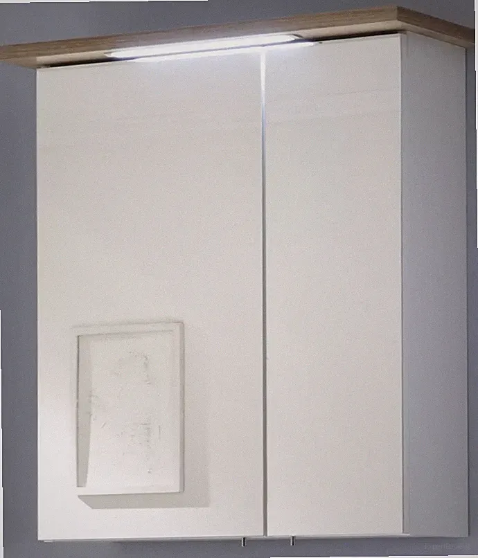 pelipal Spiegelschrank, integrierte Beleuchtung& Steckdose, weiß, 60x 72x 20 cm
