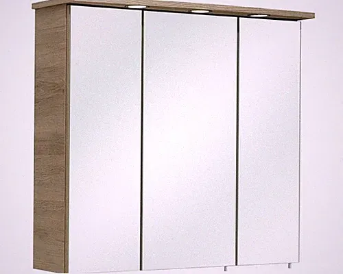 pelipal Spiegelschrank Quickset 313 75 x 20 x 72 cm eiche 3-türig LED IP 44
