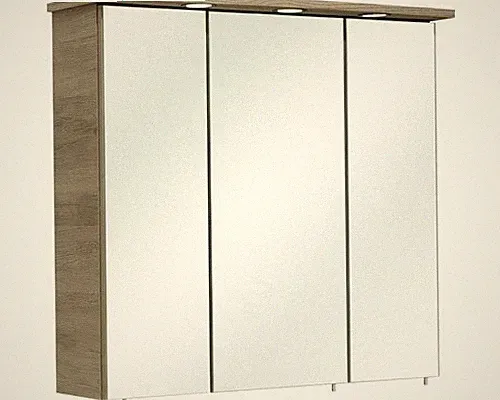 pelipal Spiegelschrank Quickset 313 75 x 20 x 72 cm eiche 3-türig LED IP 44