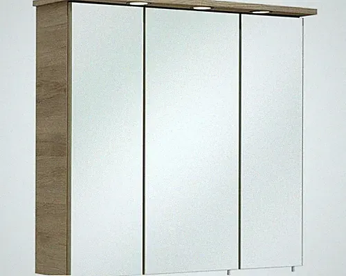 pelipal Spiegelschrank Quickset 313 75 x 20 x 72 cm eiche 3-türig LED IP 44