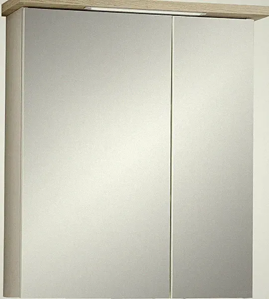 Pelipal Spiegelschrank Quickset 84-I LED-Kranzbeleuchtung Kaschmir/Riviera Eiche