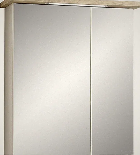 Pelipal Spiegelschrank Quickset 84-I LED-Kranzbeleuchtung Kaschmir/Riviera Eiche