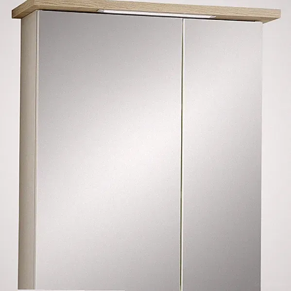 Pelipal Spiegelschrank Quickset 84-I LED-Kranzbeleuchtung Kaschmir/Riviera Eiche