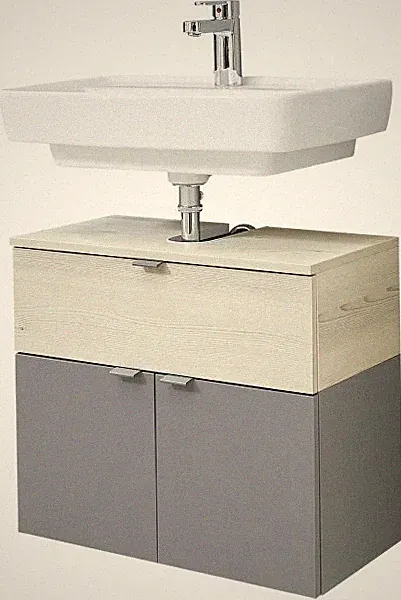 Pelipal Waschbeckenunterschrank Quickset 394 Quarzgrau/Akzent Polar Pinie 80 cm
