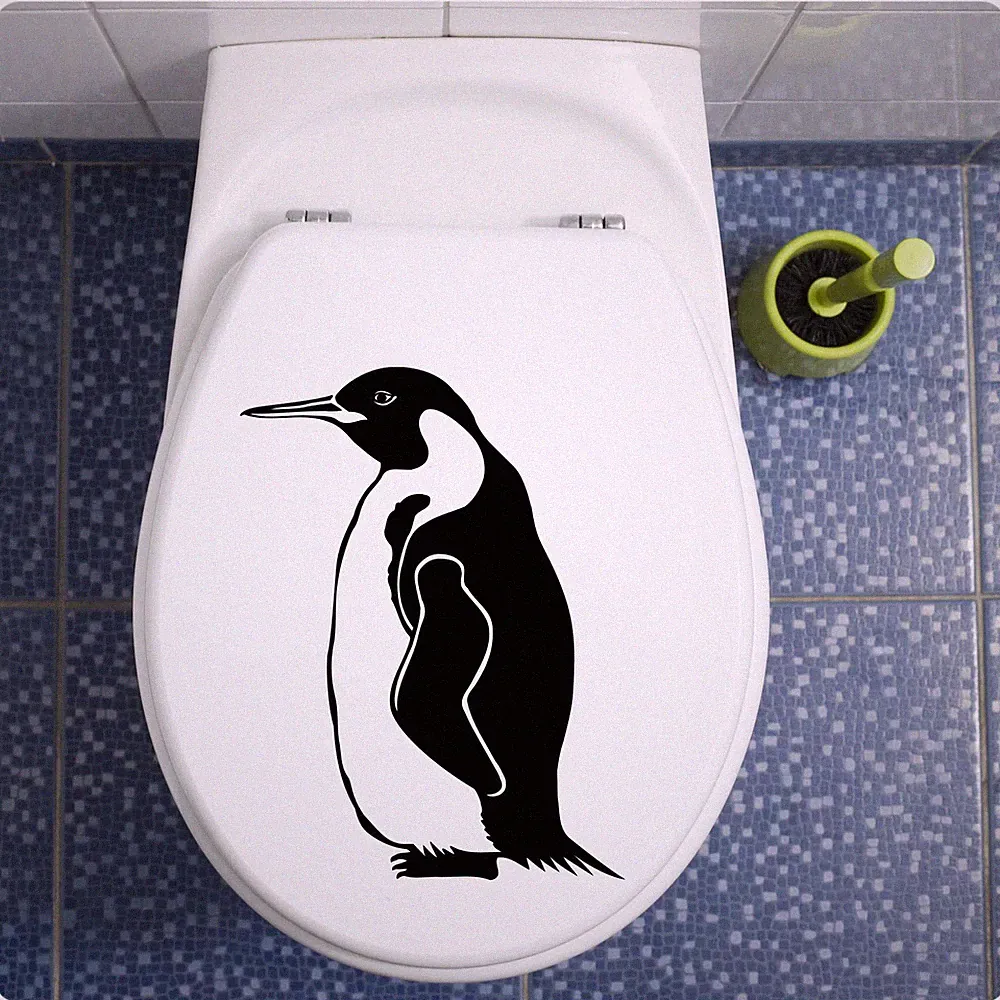 Pinguin Aufkleber für WC Deckel Wandtattoo Bad Toilettendeckel Klo TDA021