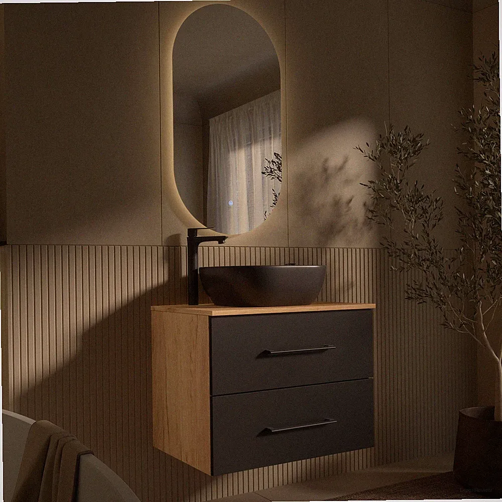 Planetmöbel Badmöbel Set LUX 70 cm oder 90 cm mit Waschbecken und Spiegel
