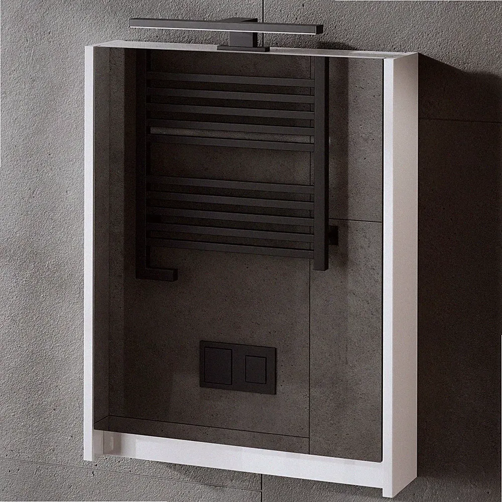 Planetmöbel Spiegelschrank 50 cm mit LED-Beleuchtung Bad Mehrfarbig MDF