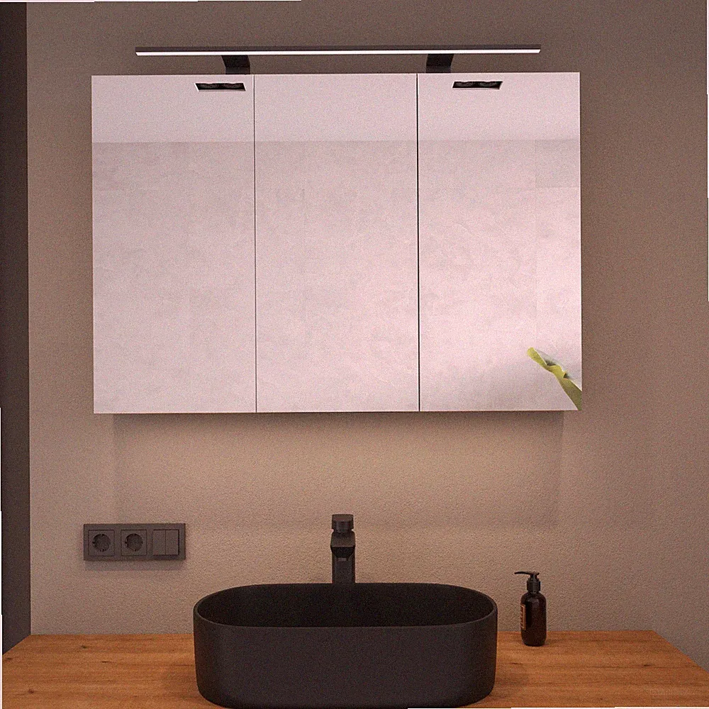 Planetmöbel Spiegelschrank ARIA 100 cm mit oder ohne Leuchte Badschrank