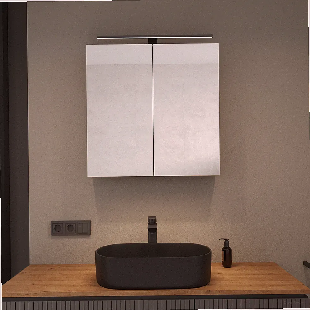 Planetmöbel Spiegelschrank ARIA 70 cm mit Leuchte Badschrank Badspiegel
