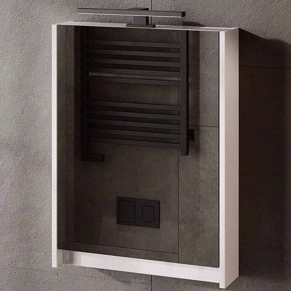 Planetmöbel Spiegelschrank Bad 50 cm Beleuchtung LED Badschrank Badezimmer