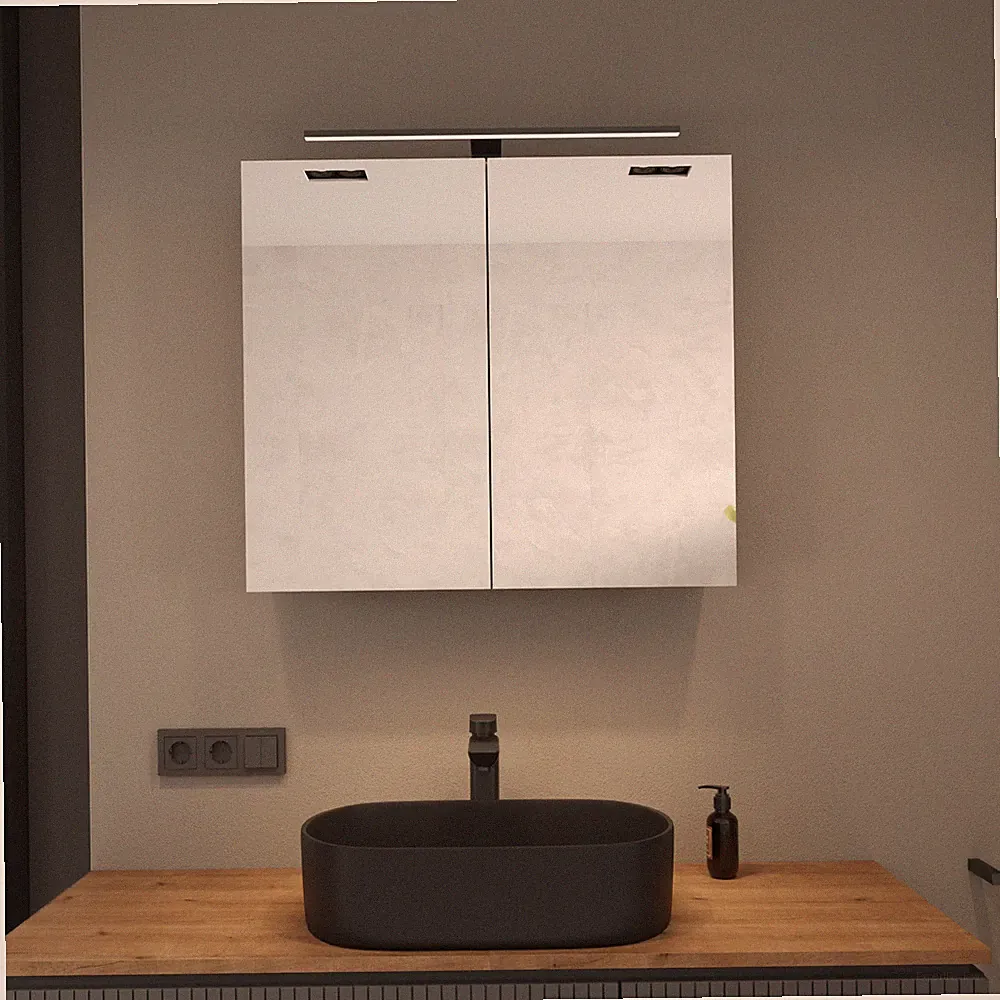 Planetmöbel Spiegelschrank Bad ARIA 80 cm mit LED – viele Farben & Softclose