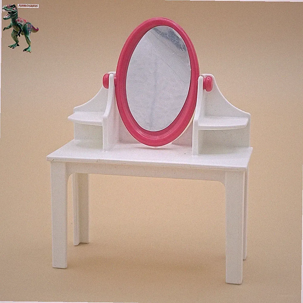 Playmobil-Rosa Spiegel-Schminktisch-Schublade-Schrank-Schlafzimmer-Vintage-53...