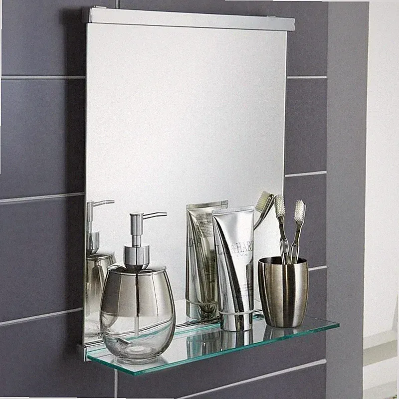 PREMIUM ELEGANTER STIL WANDSPIEGEL MIT ABLAGE ZUHAUSE BAD ZIMMER SCHMINKSCHRANK