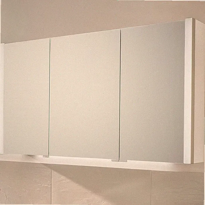 Puris b • brace Spiegelschrank 123,2 x 15 x 64 cm mit LED-Beleuchtungsprofilen