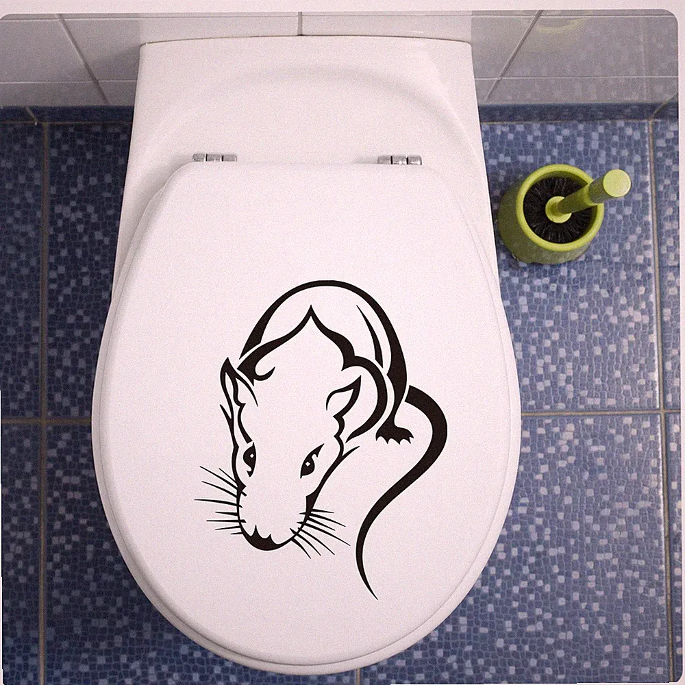 Ratte Maus WC Deckel Aufkleber Wandtattoo Gothic Klo Bad Badezimmer TDA012