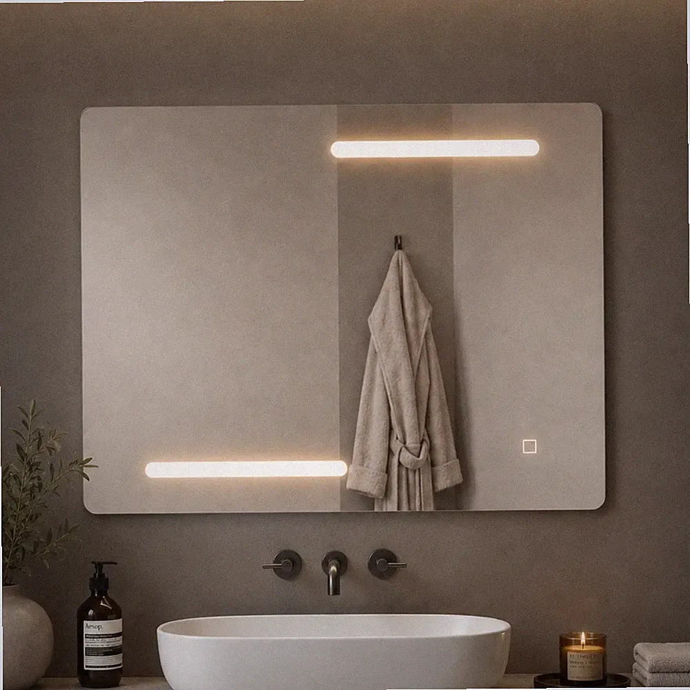 Rechteckiger LED Spiegel mit Touch Schalter Elegant und Funktional