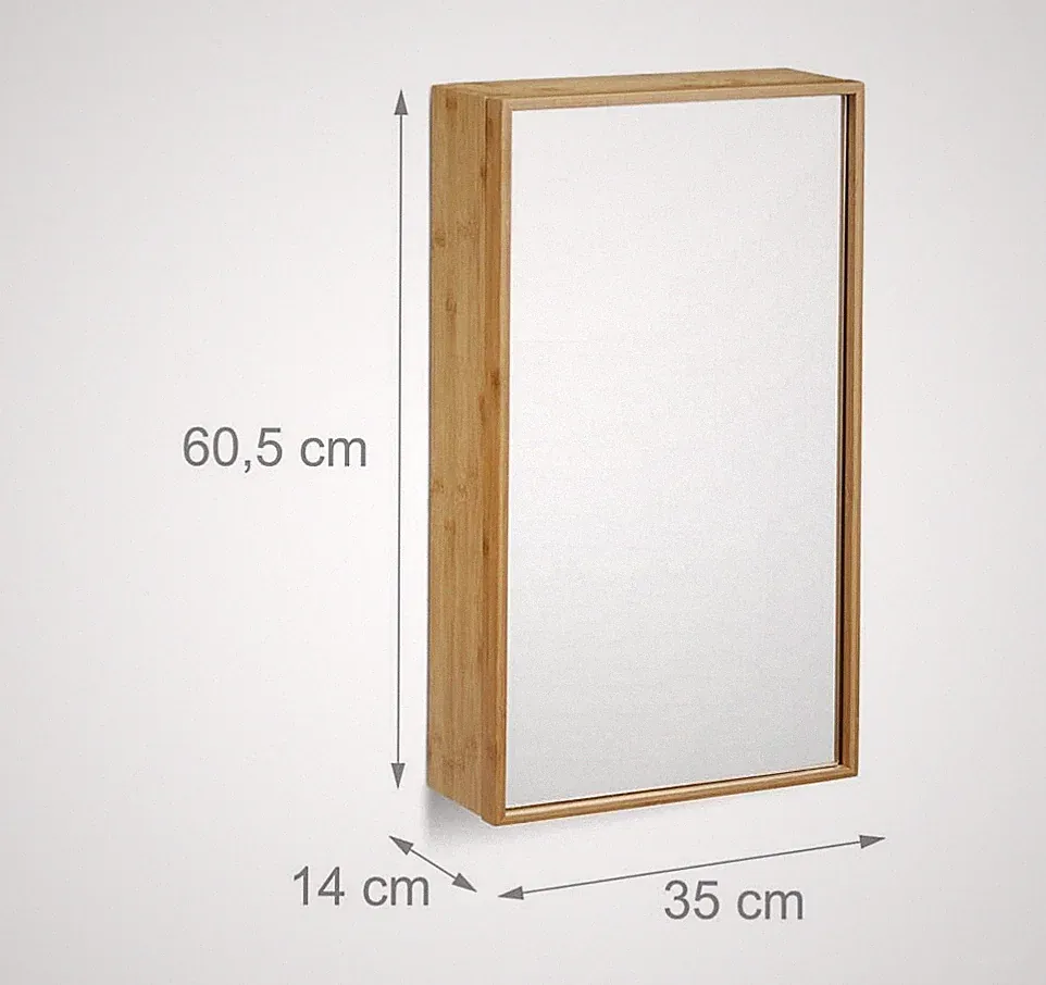relaxdays Spiegelschrank braun 35,0 x 14,0 x 60,5 cm