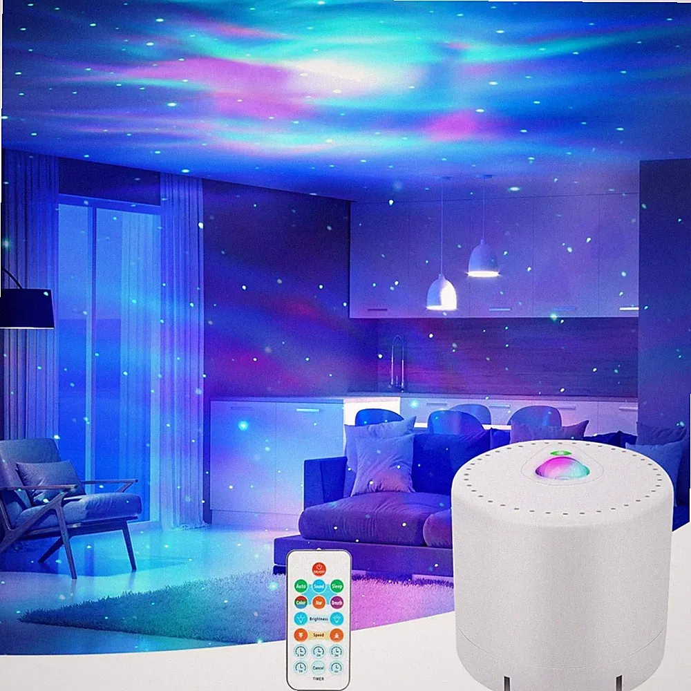RGB Farbwechsel Sternenprojektor mit Timer - Entspannendes Nachtlicht für Kinder