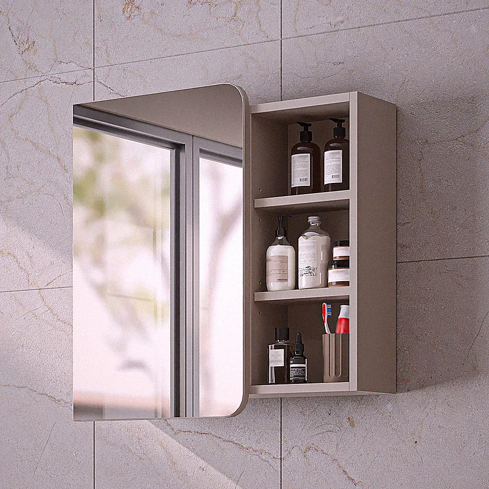 Roomart Bad Spiegelschrank LYCIA 70 cm – Badezimmerspiegel Stauraum in 4 Farben