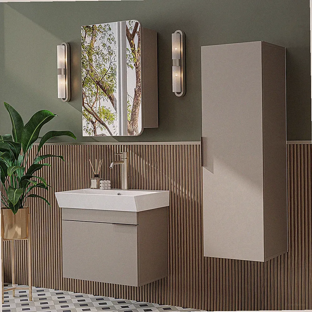 Roomart Badmöbel Set LYCIA 60 cm – 4-teiliges Badezimmermöbel-Set in 4 Farben