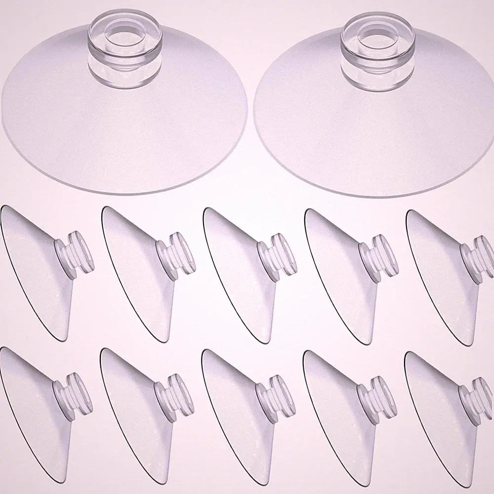 Saugnäpfe 30mm transparent 12 Stück PVC für Glas Spiegel Kühlschrank