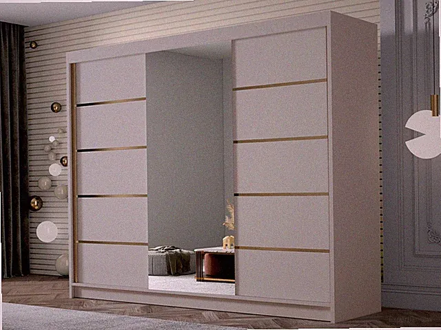 Schiebetürenschrank Yolanda VI Kleiderschrank mit Spiegel Garderobenschrank M24