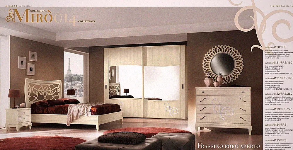 Schlafzimmer Bett Nachttisch Kleiderschrank Kommode Spiegel Gruppe Neu Set 6tlg.