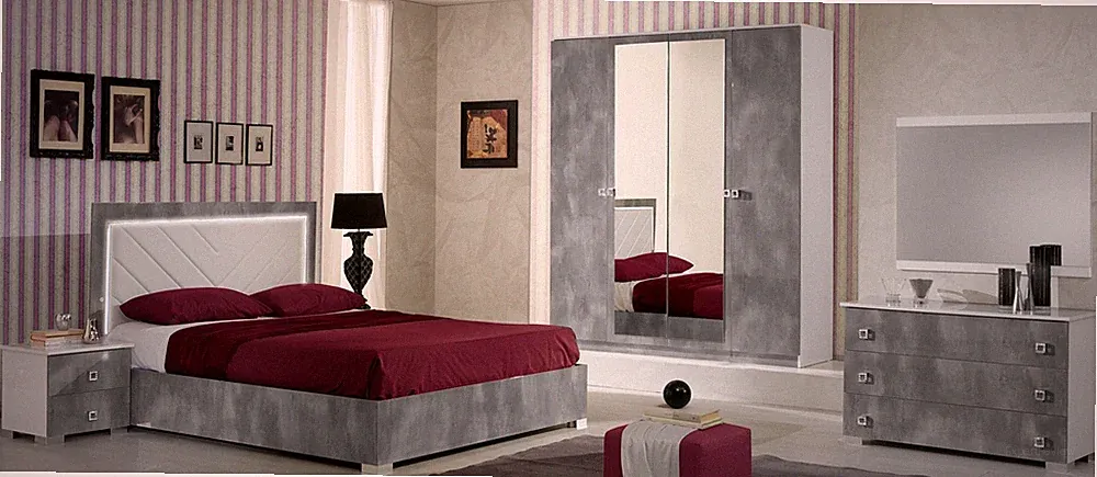 Schlafzimmer Italienische Möbel Set Luxus 6tlg. Bett Betten Schrank Kommode Neu