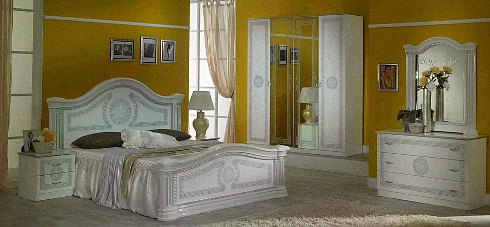 Schlafzimmer Italienische Möbel Set Modern Luxus 6tlg. Bett Betten Schrank Neu