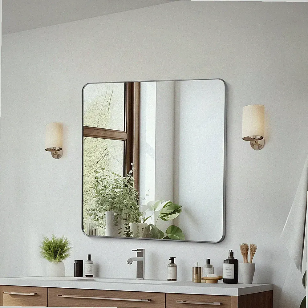 Schminkspiegel Wand, Spiegel 915 x 915 mm mit Legierungsrahmen von