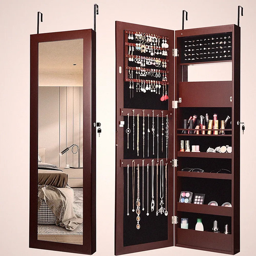 Schmuckschrank mit Ganzkörperspiegel LED Spiegelschrank