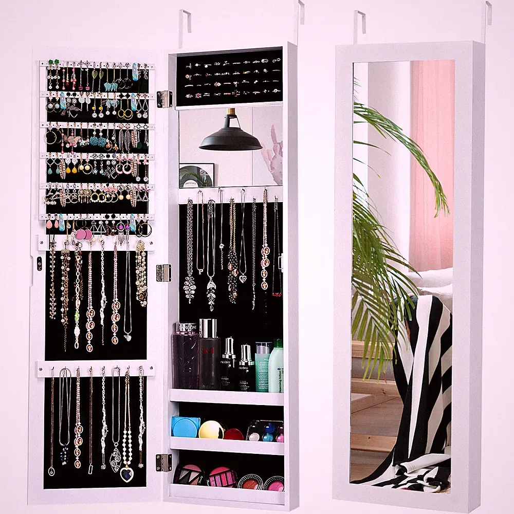 Schmuckschrank mit Ganzkörperspiegel Schmuck Spiegelschrank Schmuckregal