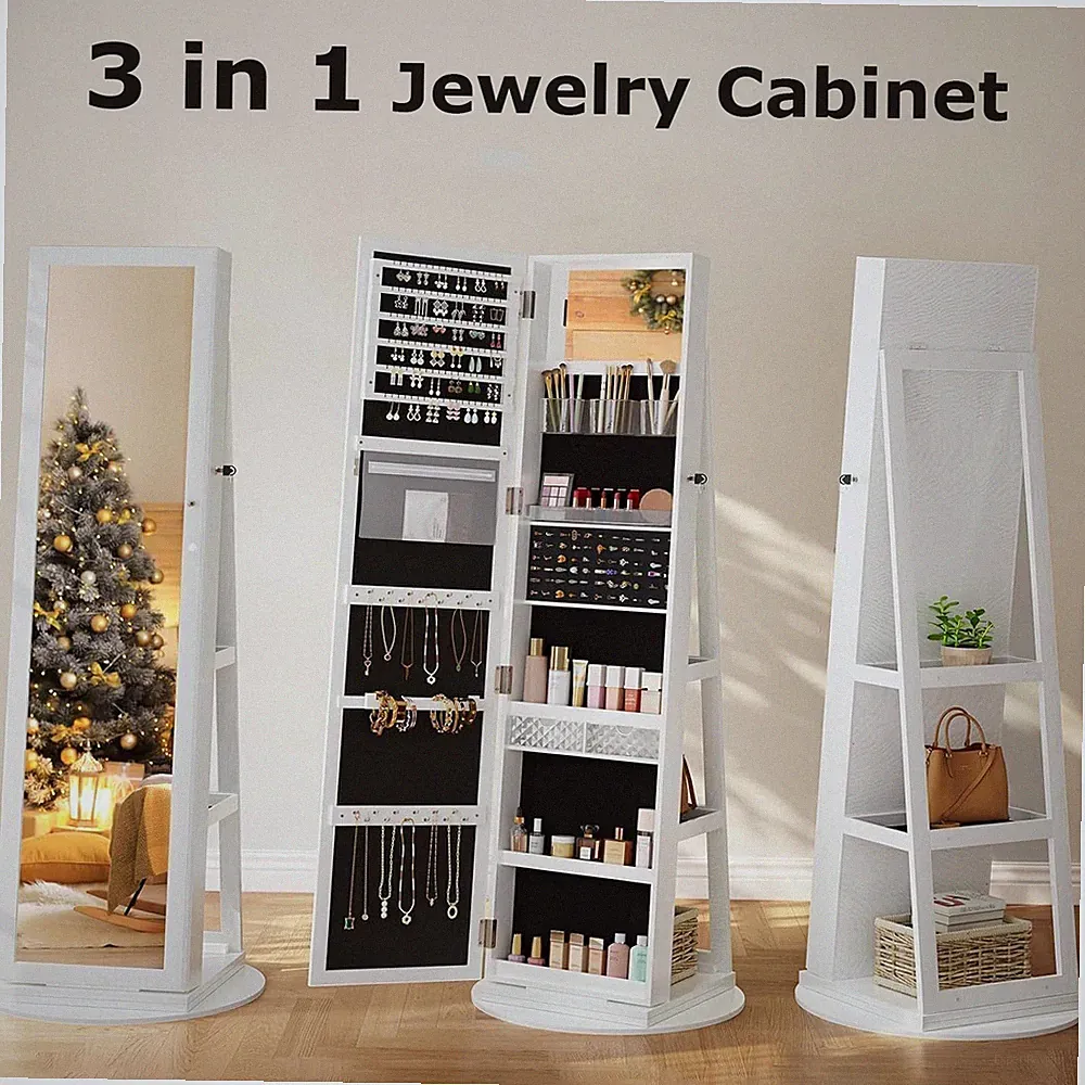 Schmuckschrank mit Spiegel Standspiegel Schmuck Spiegelschrank Ganzkörperspiegel