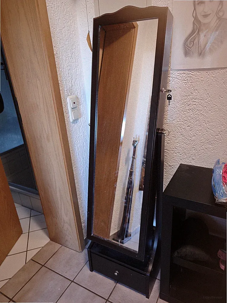 Schmuckschrank mit Spiegel und LED Beleuchtung 3 Schubladen