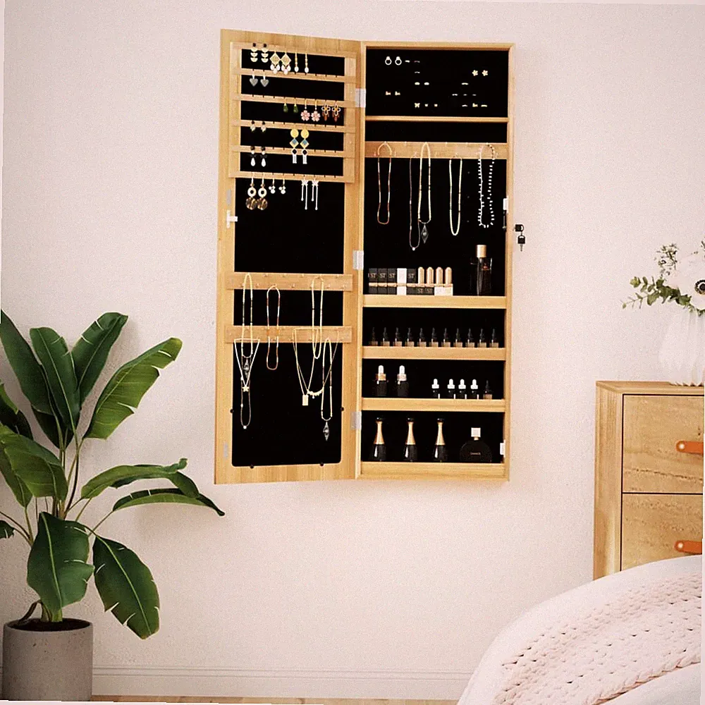 Schmuckschrank mit Spiegel Wandmontage Spiegelschrank Schmuckkasten vidaXL