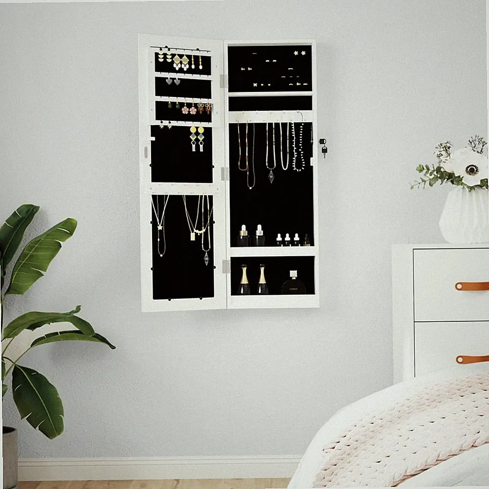 Schmuckschrank mit Spiegel Wandmontage Spiegelschrank Schmuckkasten vidaXL