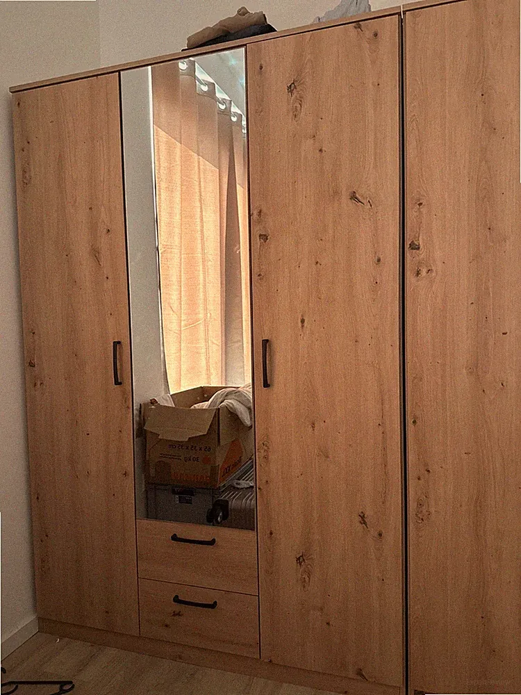 schrank schlafzimmer mit spiegel, braun , breite 1‘20-G 1‘85