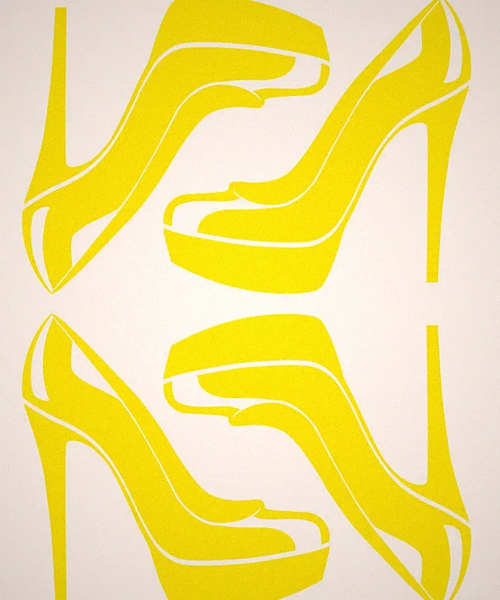SCHUH HIGH HEEL AUFKLEBER Sticker Glas Fliesen Spiegel Deko Laptop Schrank Auto