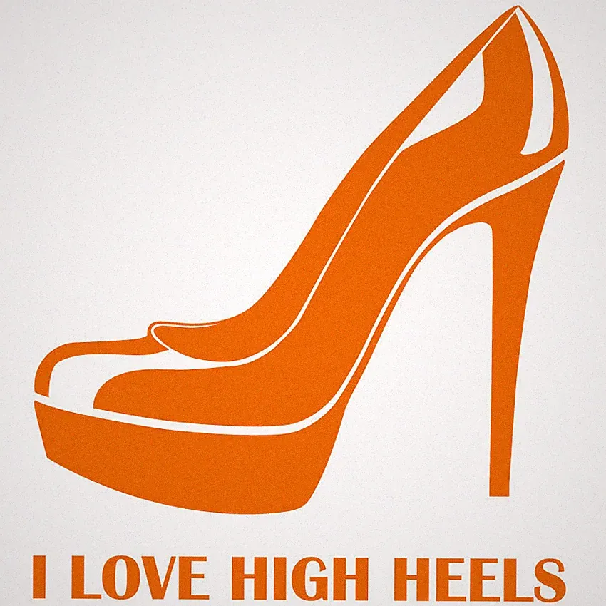 SCHUH HIGH HEEL AUFKLEBER Sticker Spiegel Fliesen Möbel Glas Auto Laptop Schrank