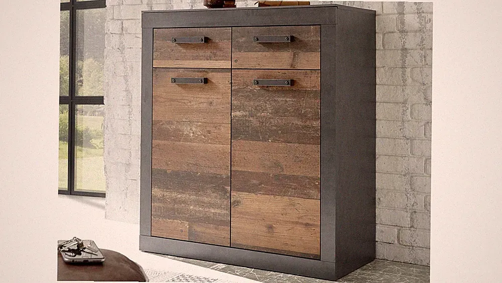 Schuhschrank Kommode Dielenschrank Old Mix Matera Flur Brooklyn