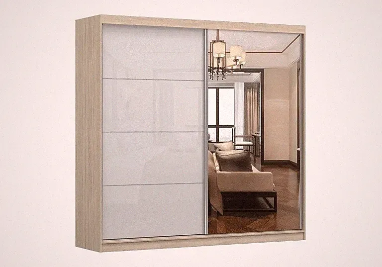 Schwebetürenschrank Kleiderschrank Garderobenschrank Hochschrank-Claudia35 233cm