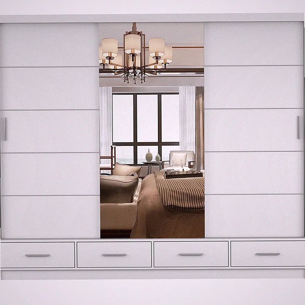 Schwebetürenschrank Kleiderschrank Schrank FLORENCE mit Spiegel 250 cm MATT